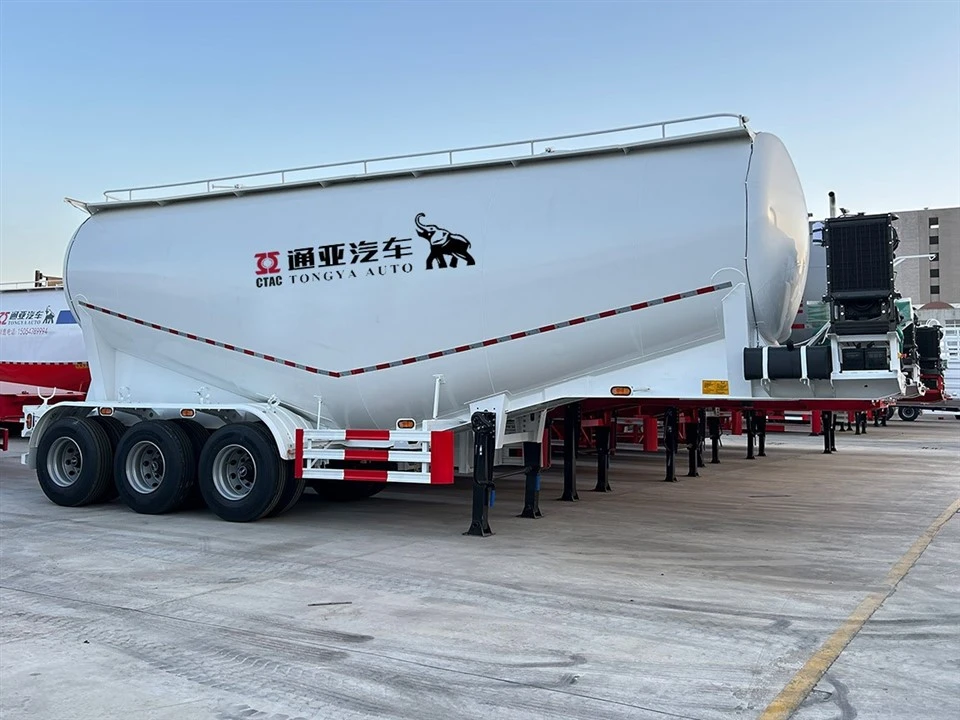 3 Άξονες Bulk Cement Tanker Semi Trailer με Μηχανική Ανάρτηση