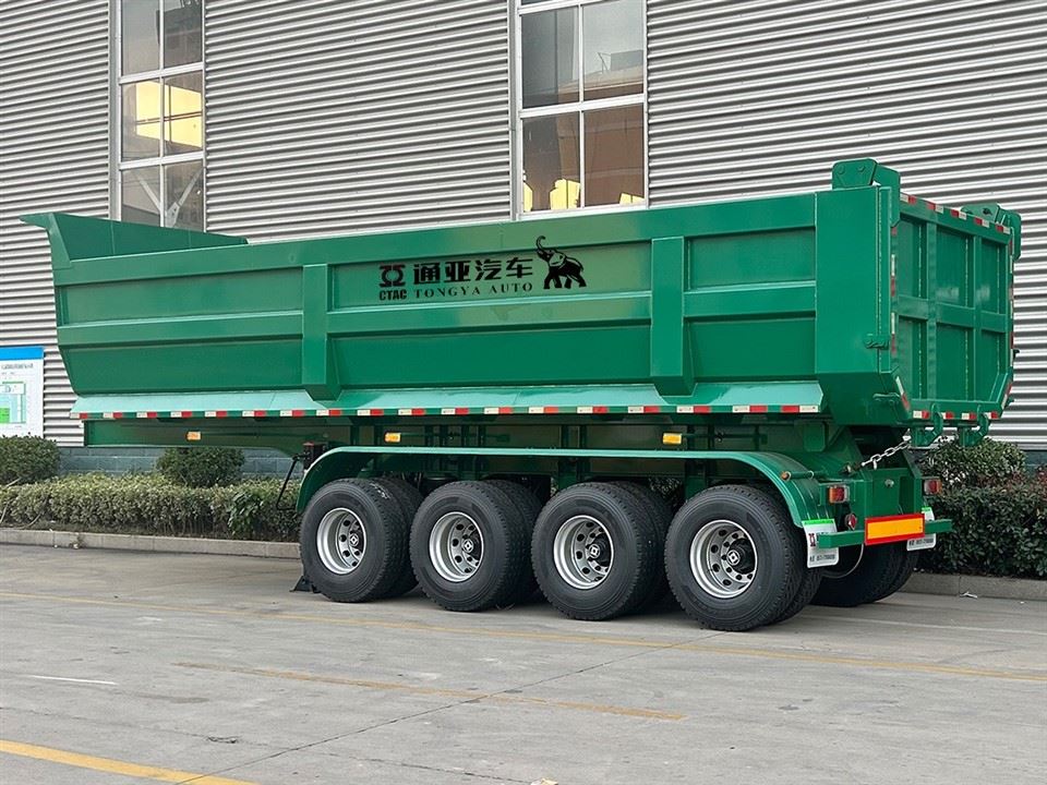 Ημι-ρυμουλκούμενο τεσσάρων αξόνων Rear Dump Semi Trailer
