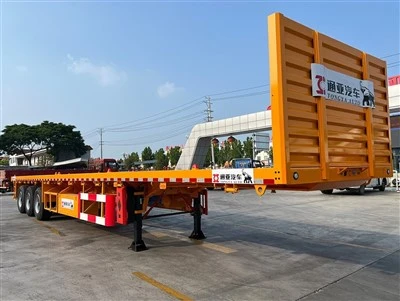 3 Axle Fuwa Flatbed Semi Trailer με σκάλα